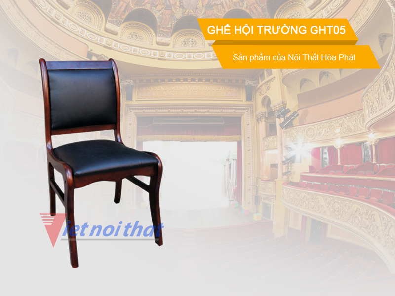 Ghế hội trường Hòa Phát GHT05 chất liệu gỗ tự nhiên. Sản phẩm của nội thất Hòa Phát