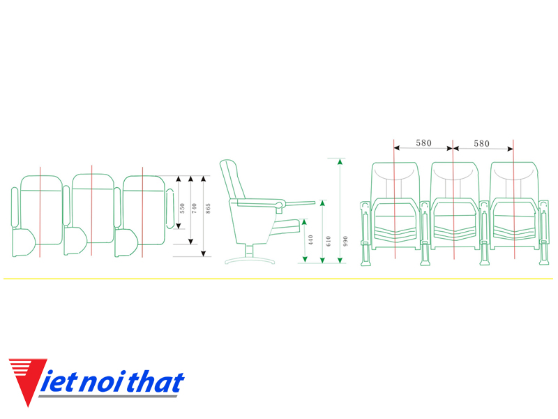 Chi tiết kỹ thuật Ghế hội trường nhập khẩu HJ-23