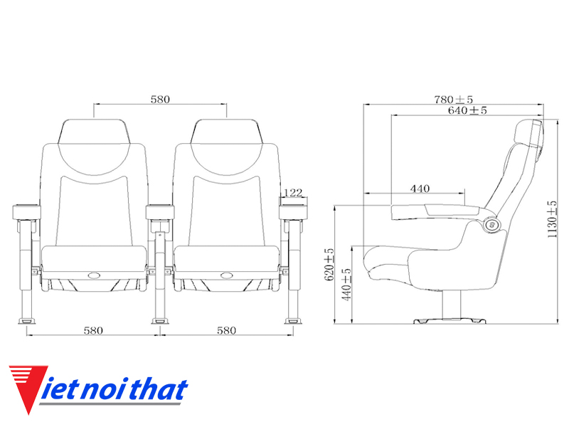 Chi tiết kỹ thuật Ghế rạp chiếu phim nhập khẩu HJ-9913B