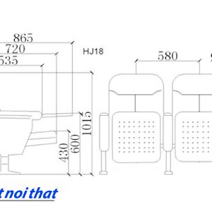 Chi tiết kỹ thuật Ghế hội trường nhập khẩu HJ-18