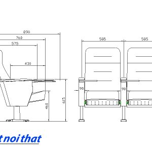 Chi tiết kỹ thuật Ghế hội trường nhập khẩu HJ-6803