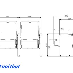 Chi tiết kỹ thuật Ghế hội trường nhập khẩu HJ-8009