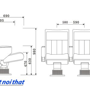 Chi tiết kỹ thuật Ghế hội trường nhập khẩu HJ-801