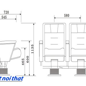 Chi tiết kỹ thuật Ghế hội trường nhập khẩu HJ-802