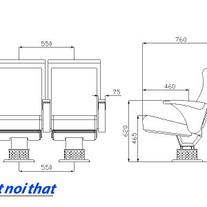 Chi tiết kỹ thuật Ghế hội trường nhập khẩu HJ-803B