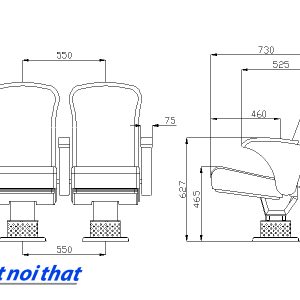 Chi tiết kỹ thuật Ghế hội trường nhập khẩu HJ-803C