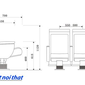 Chi tiết kỹ thuật Ghế hội trường nhập khẩu HJ-803