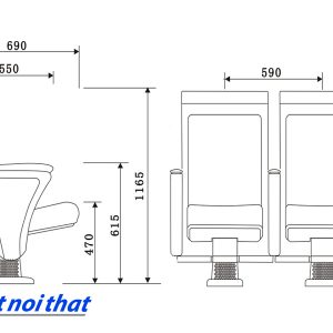 Chi tiết kỹ thuật Ghế hội trường nhập khẩu HJ-805