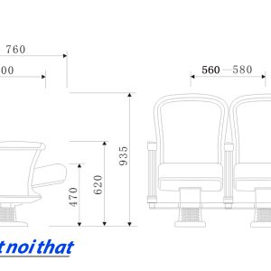 Chi tiết kỹ thuật Ghế hội trường nhập khẩu HJ-806