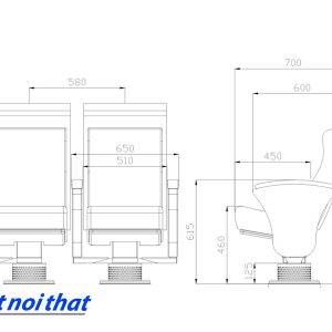 Chi tiết kỹ thuật Ghế hội trường nhập khẩu HJ-807B