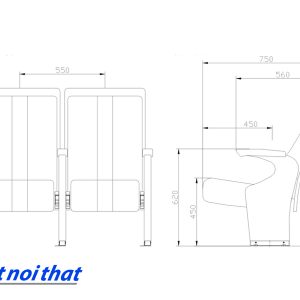 Chi tiết kỹ thuật Ghế hội trường nhập khẩu HJ-808