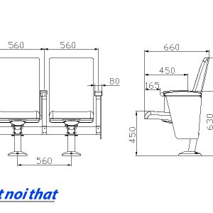 Chi tiết kỹ thuật Ghế hội trường nhập khẩu HJ-8101A