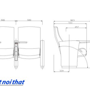 Chi tiết kỹ thuật Ghế hội trường nhập khẩu HJ-810