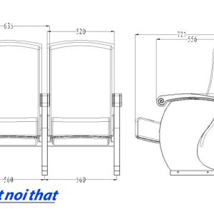 Chi tiết kỹ thuật Ghế hội trường nhập khẩu HJ-817