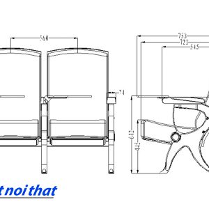 Chi tiết kỹ thuật Ghế hội trường nhập khẩu HJ-818A