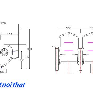 Chi tiết kỹ thuật Ghế hội trường nhập khẩu HJ-820