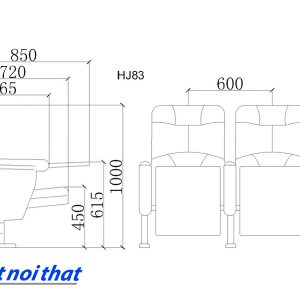 Chi tiết kỹ thuật Ghế hội trường nhập khẩu HJ-83