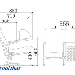 Chi tiết kỹ thuật Ghế hội trường nhập khẩu HJ-84