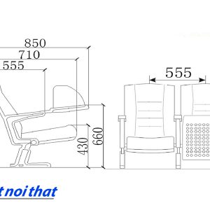 Chi tiết kỹ thuật Ghế hội trường nhập khẩu HJ-85