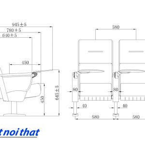 Chi tiết kỹ thuật Ghế hội trường nhập khẩu HJ-9115