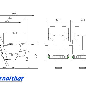 Chi tiết kỹ thuật Ghế hội trường nhập khẩu HJ-9126A