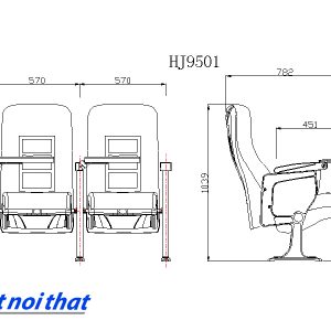 Chi tiết kỹ thuật Ghế hội trường nhập khẩu HJ-9501