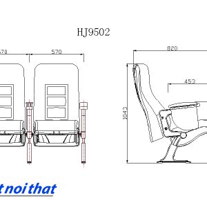 Chi tiết kỹ thuật Ghế hội trường nhập khẩu HJ-9502