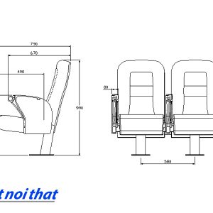 Chi tiết lỹ thuật Ghế hội trường nhập khẩu HJ-9601