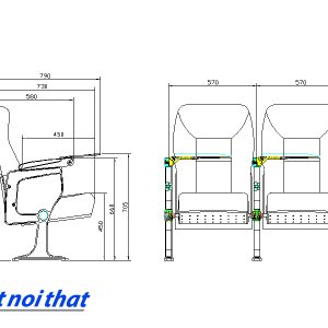 Chi tiết kỹ thuật Ghế hội trường nhập khẩu HJ-9603