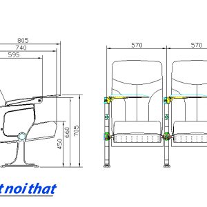 Chi tiết kỹ thuật Ghế hội trường nhập khẩu HJ-9604