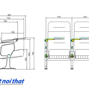 Chi tiết kỹ thuật Ghế hội trường nhập khẩu HJ-9605