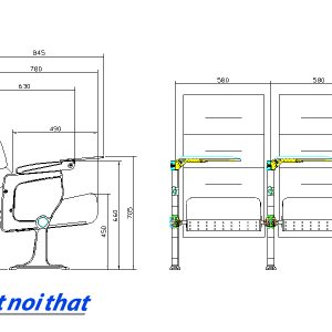 Chi tiết kỹ thuật Ghế hội trường nhập khẩu HJ-9607