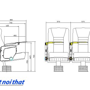 Chi tiết kỹ thuật Ghế hội trường nhập khẩu HJ-9622