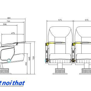 Chi tiết kỹ thuật Ghế hội trường nhập khẩu HJ-9623