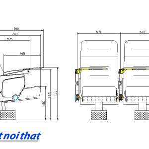 Chi tiết kỹ thuật Ghế hội trường nhập khẩu HJ-9625