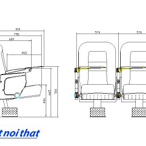 Chi tiết kỹ thuật Ghế hội trường nhập khẩu HJ-9626