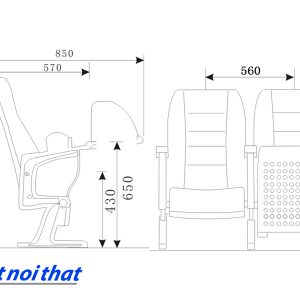 Chi tiết kỹ thuật Ghế hội trường nhập khẩu HJ-96A