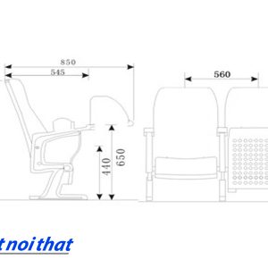 Chi tiết kỹ thuật Ghế hội trường nhập khẩu HJ-96B