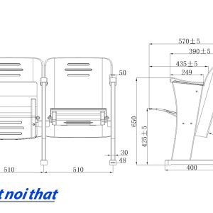 Chi tiết kỹ thuật Ghế hội trường nhập khẩu HJ-9701