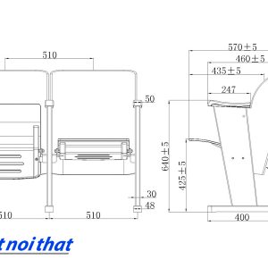 Chi tiết kỹ thuật Ghế hội trường nhập khẩu HJ-9703