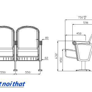 Chi tiết kỹ thuật Ghế hội trường nhập khẩu HJ-9801