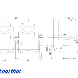 Chi tiết kỹ thuật Ghế rạp chiếu phim nhập khẩu HJ-9913B