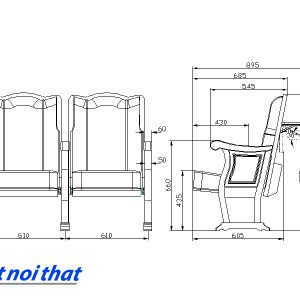 Chi tiết kỹ thuật Ghế hội trường nhập khẩu HJ-99B